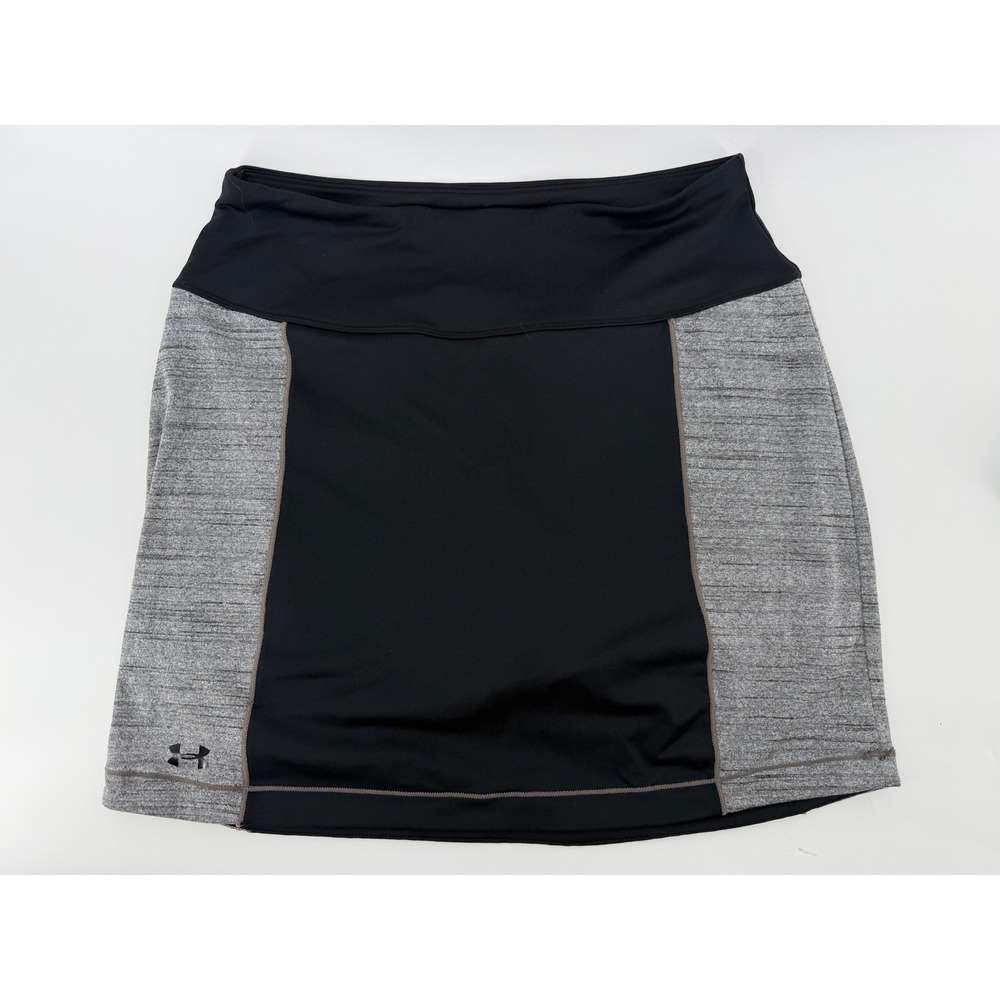 Under Armour HeatGear Semi-Fitted Athletic Skort Black Gray Womens Small